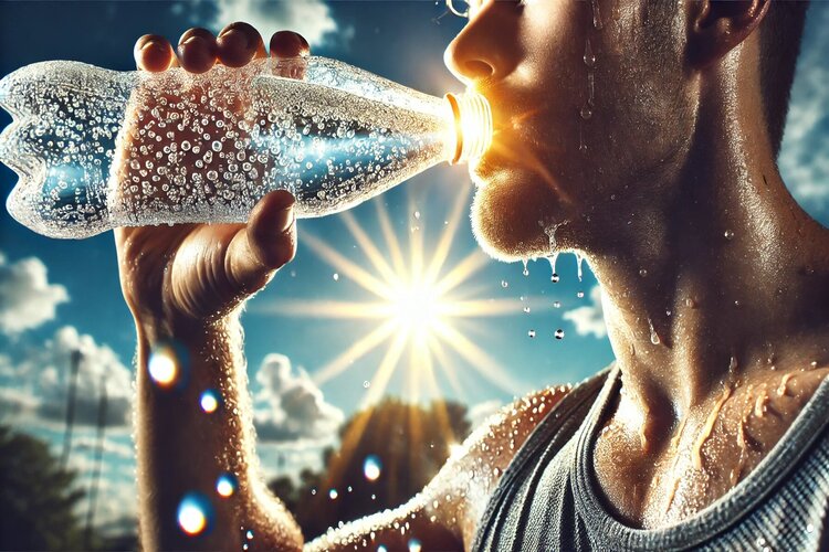 consommation eau gazeuse sport